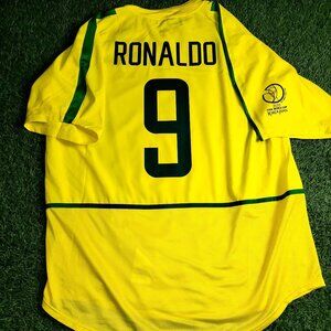 Ronaldo Brazil 2002 WORLD CUP Soccer Home Jersey Shirt XL SKU# 182265